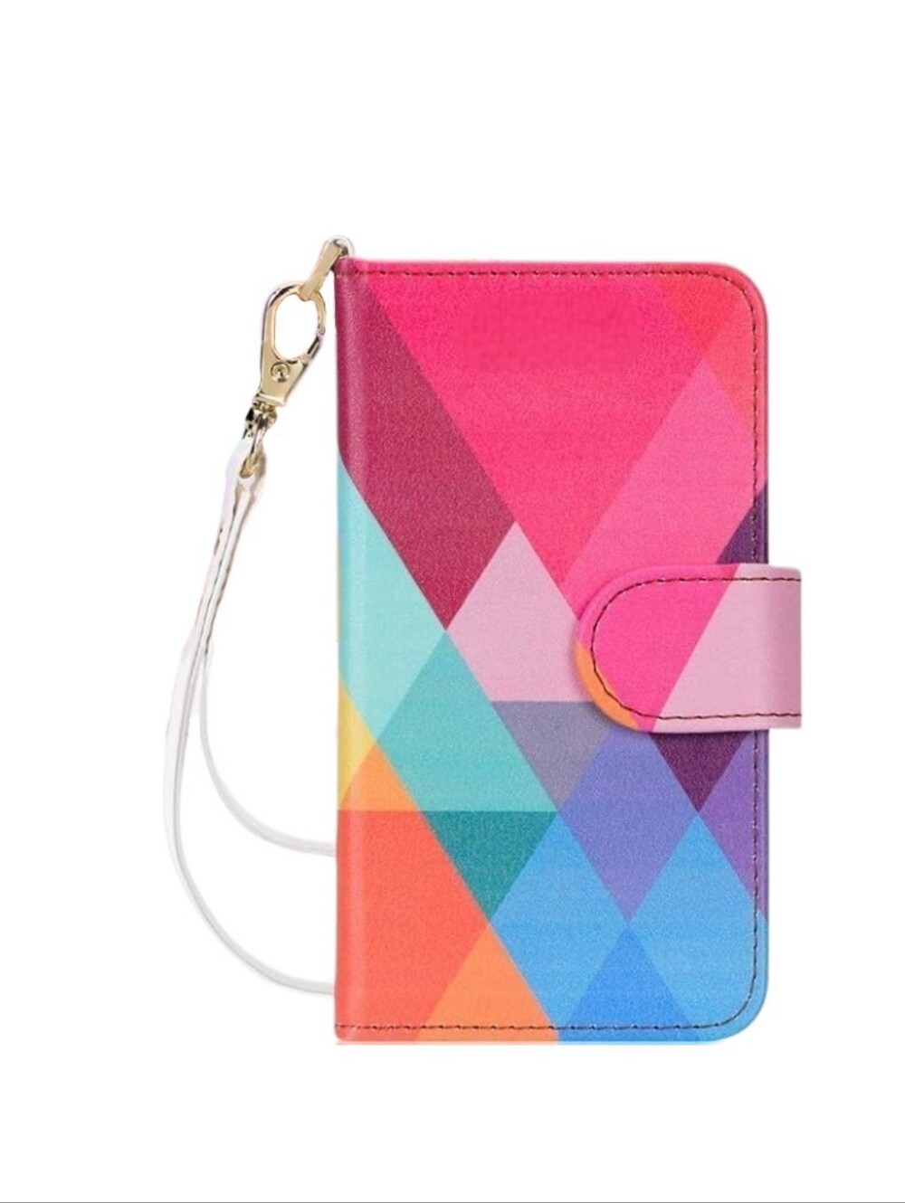 FYY Geometric Rainbow Phone Wallet Case For Samsung A02s